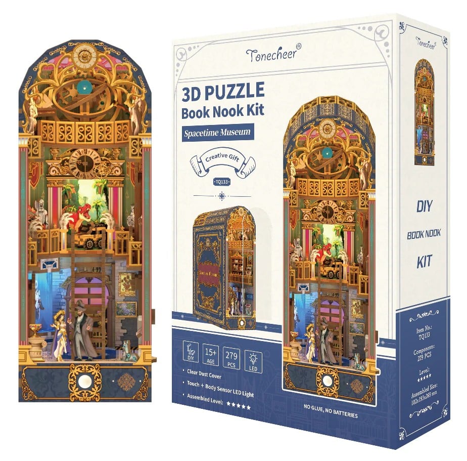 BOOK NOOK KIT - DIY- Spacetime museum - 279pcs + LED Light
