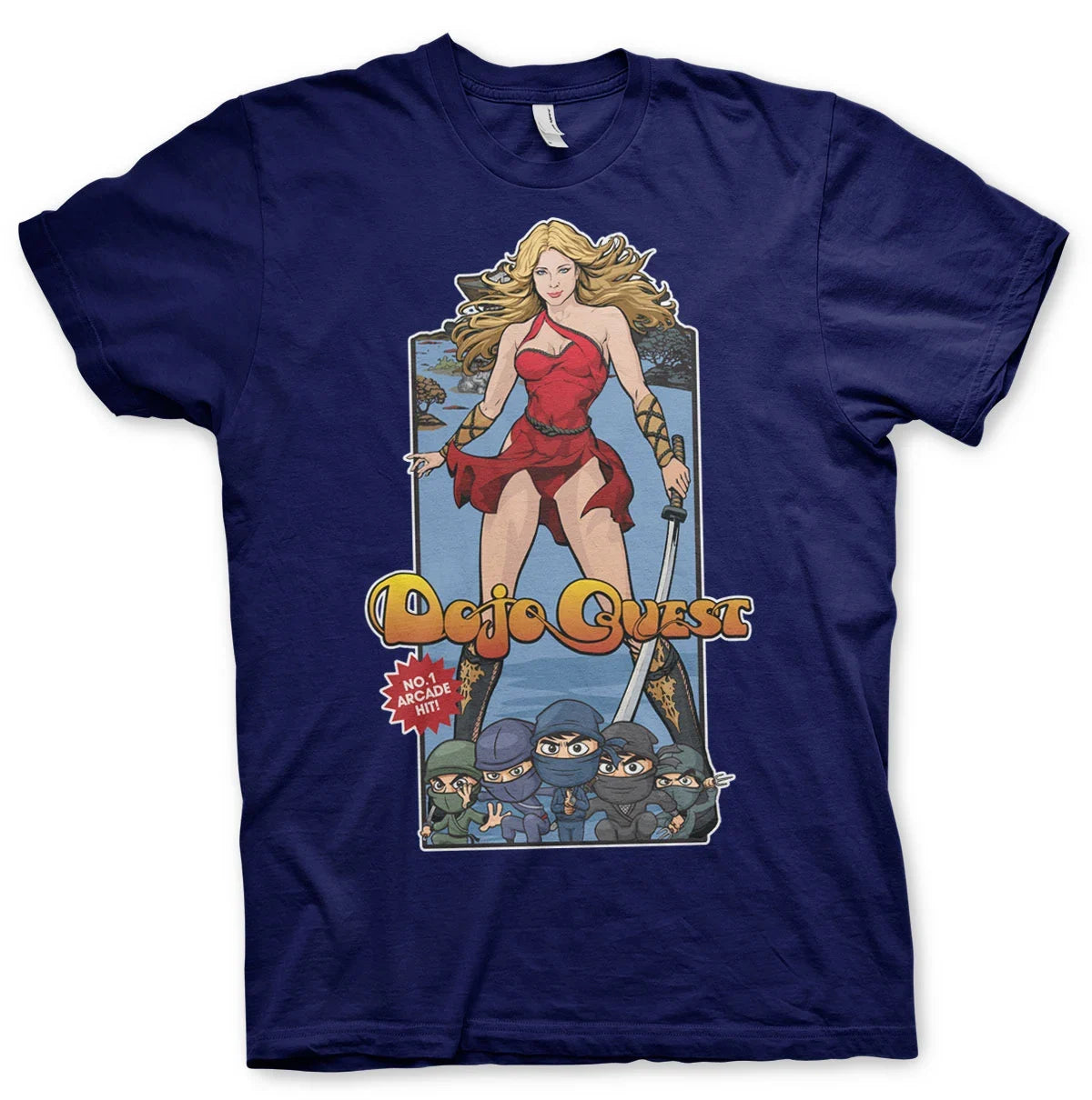 PIXELS - T-Shirt Dojo Quest Navy - HERREN (XL)