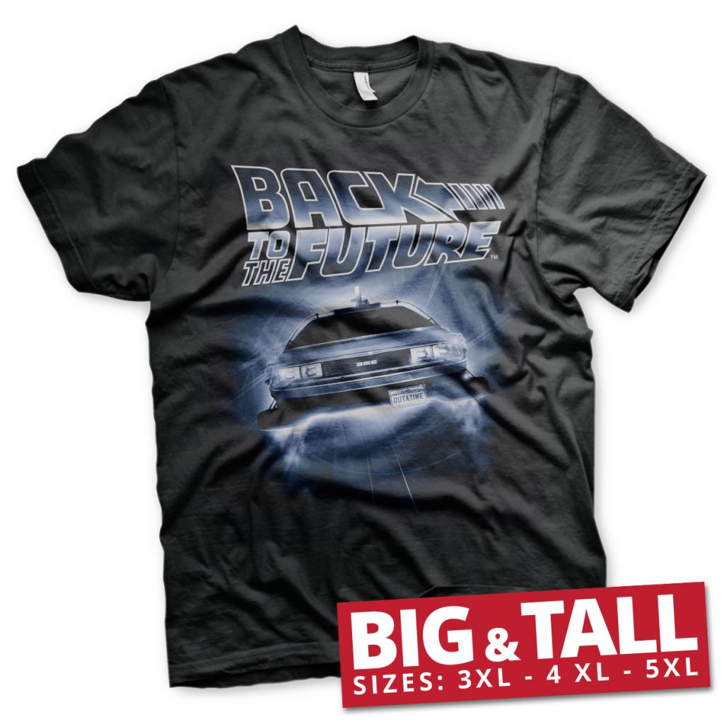 BACK TO THE FUTURE - T-Shirt Big & Tall - Flying Delorean (4XL)