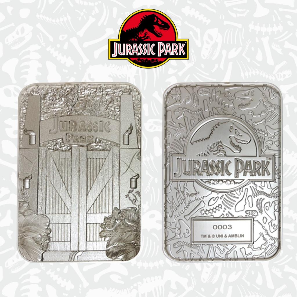 JURASSIC PARK - Entrance Gates - Silver Plated Collector Ticket