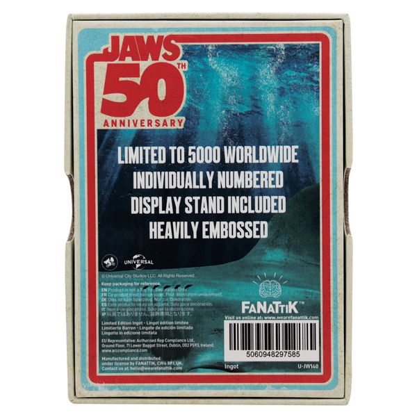 JAWS 50TH ANNIVIVERSARY - Poster - Limited Edition Ingot