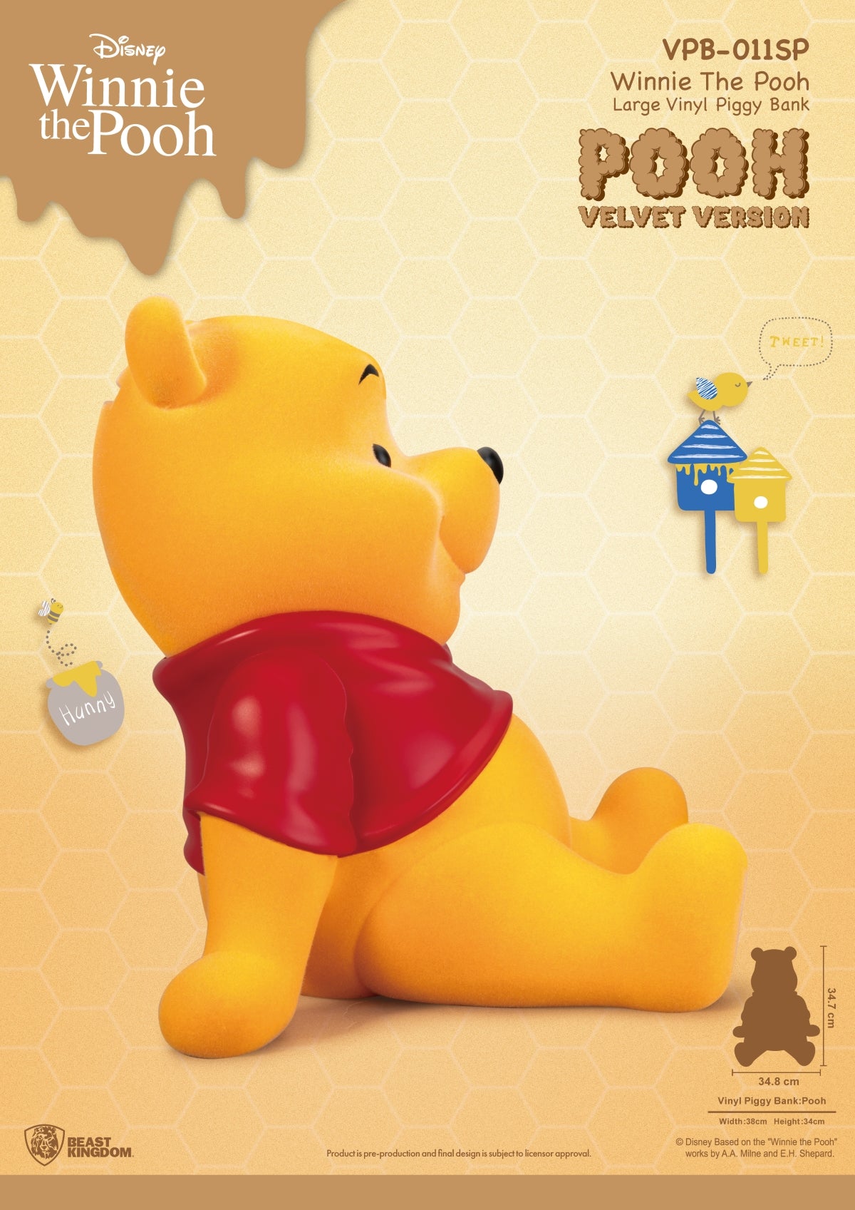 WINNIE THE POOH - Winnie "Velvet Version" - Piggy Bank 34cm
