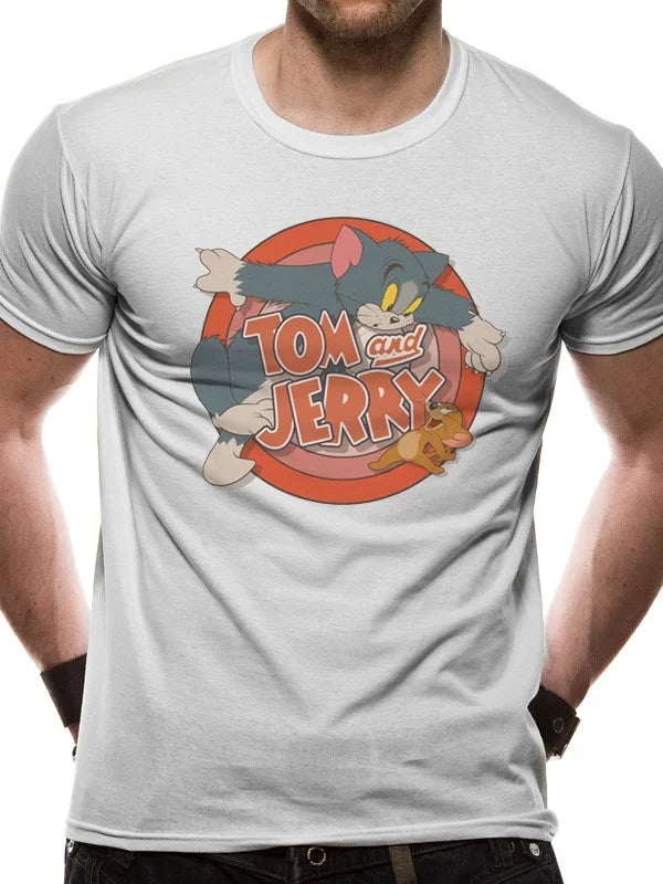 TOM AND JERRY – T-Shirt IN A TUBE – Retro-Logo (M)