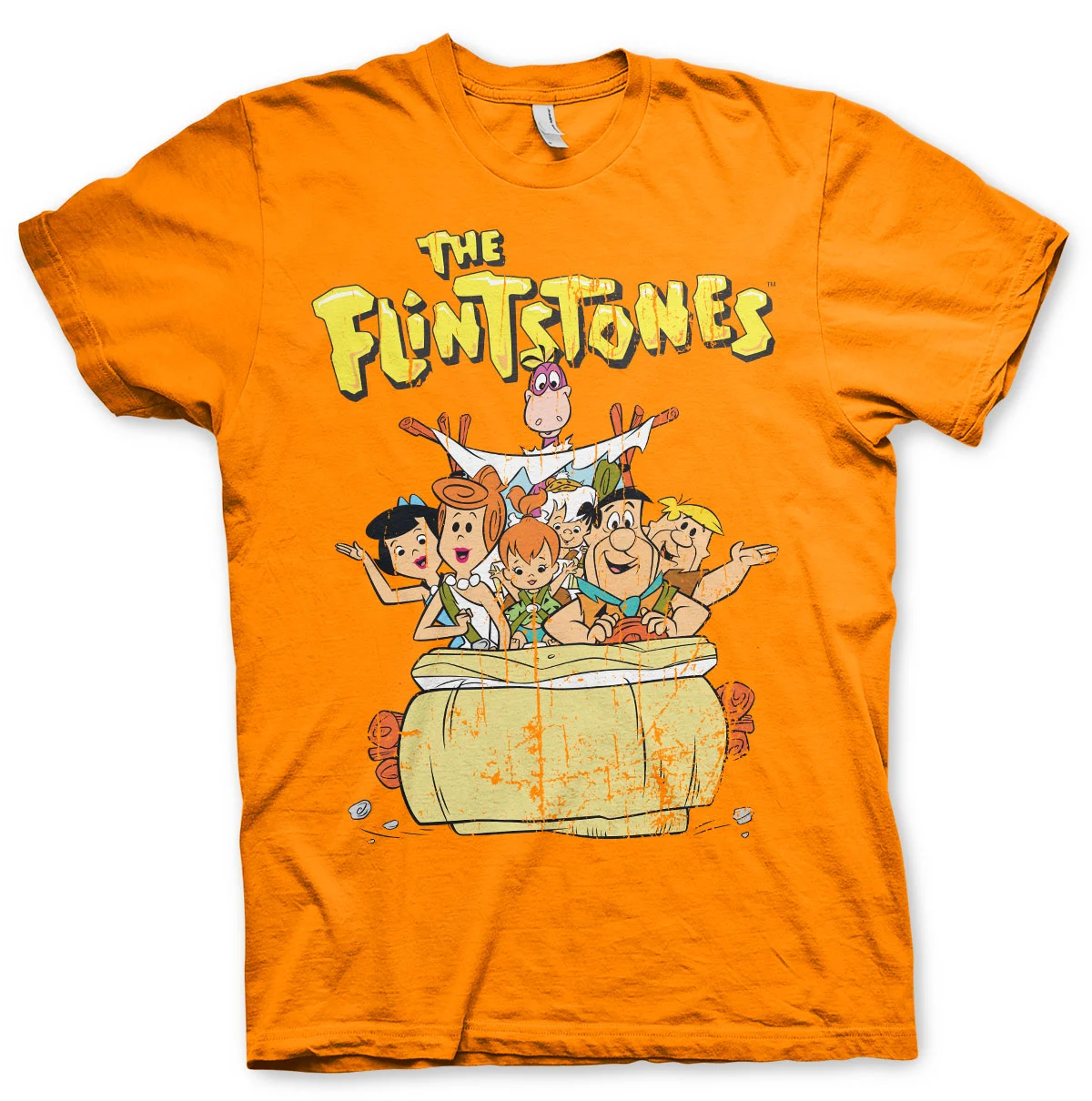THE FLINTSTONES - T-Shirt Familie Flintstones - Orange (S)