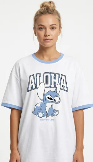 LILO & STITCH - Aloha Weird and Cute - Oversize T-Shirt Women (S)