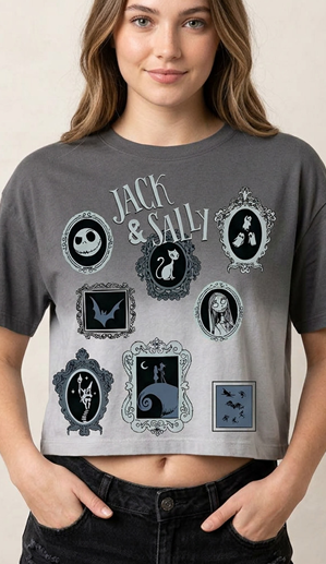 NBX - Jack & Sally - T-Shirt Women Crop Top (XXL)