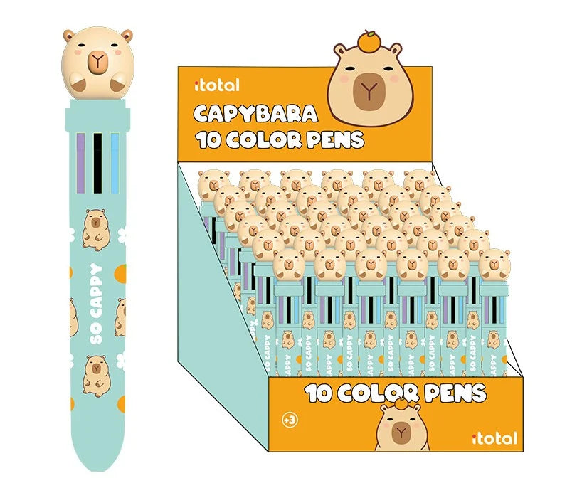 KAWAII - Capybara - Display of Multicolor Pens - 36pc.