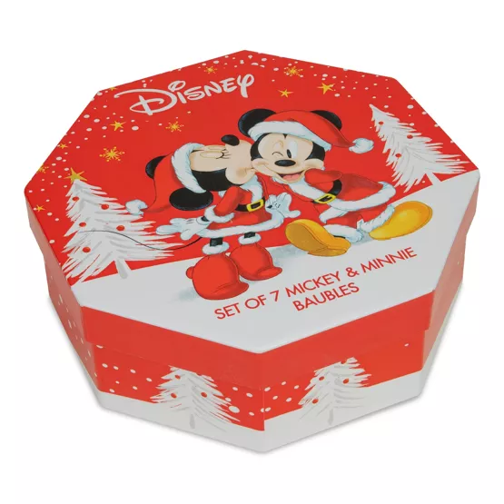 MICKEY & MINNIE - Set of 7 Xmas Baubles