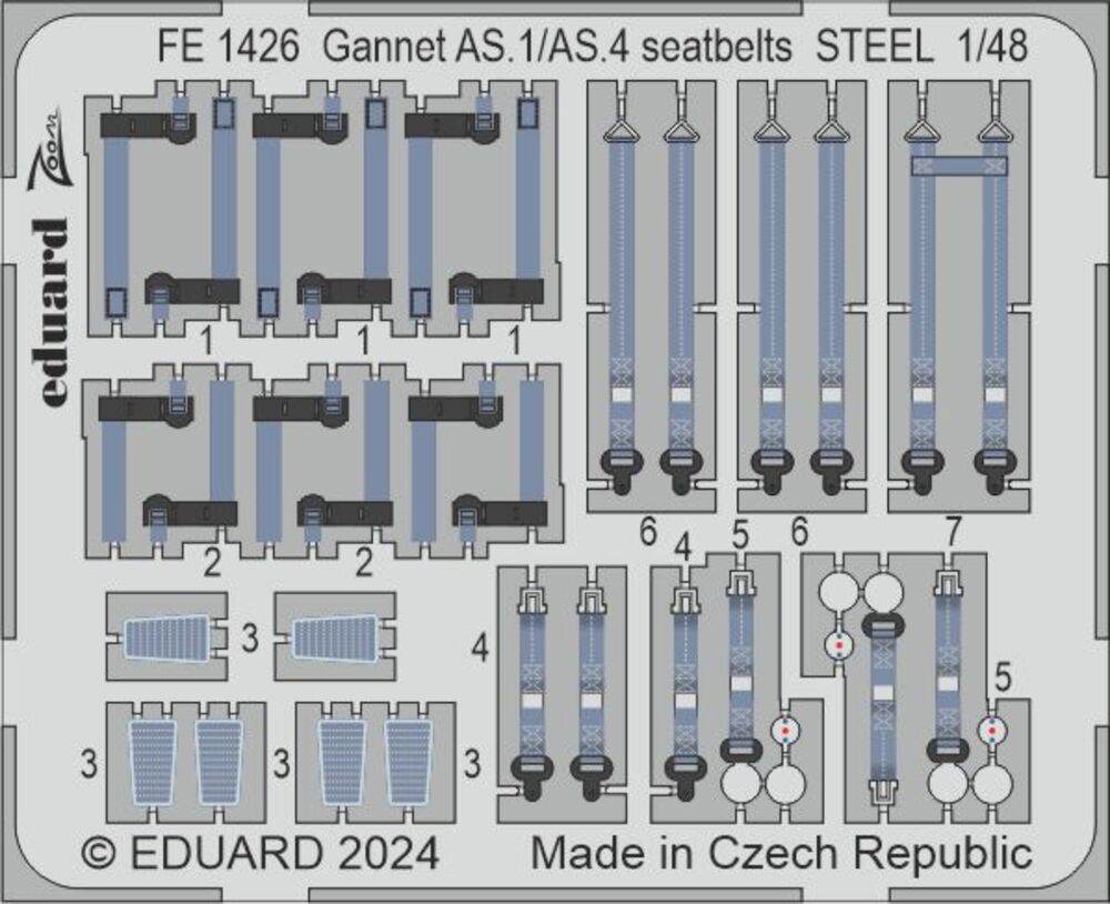 Gannet AS.1/AS.4 seatbelts STEEL 1/48 AIRFIX