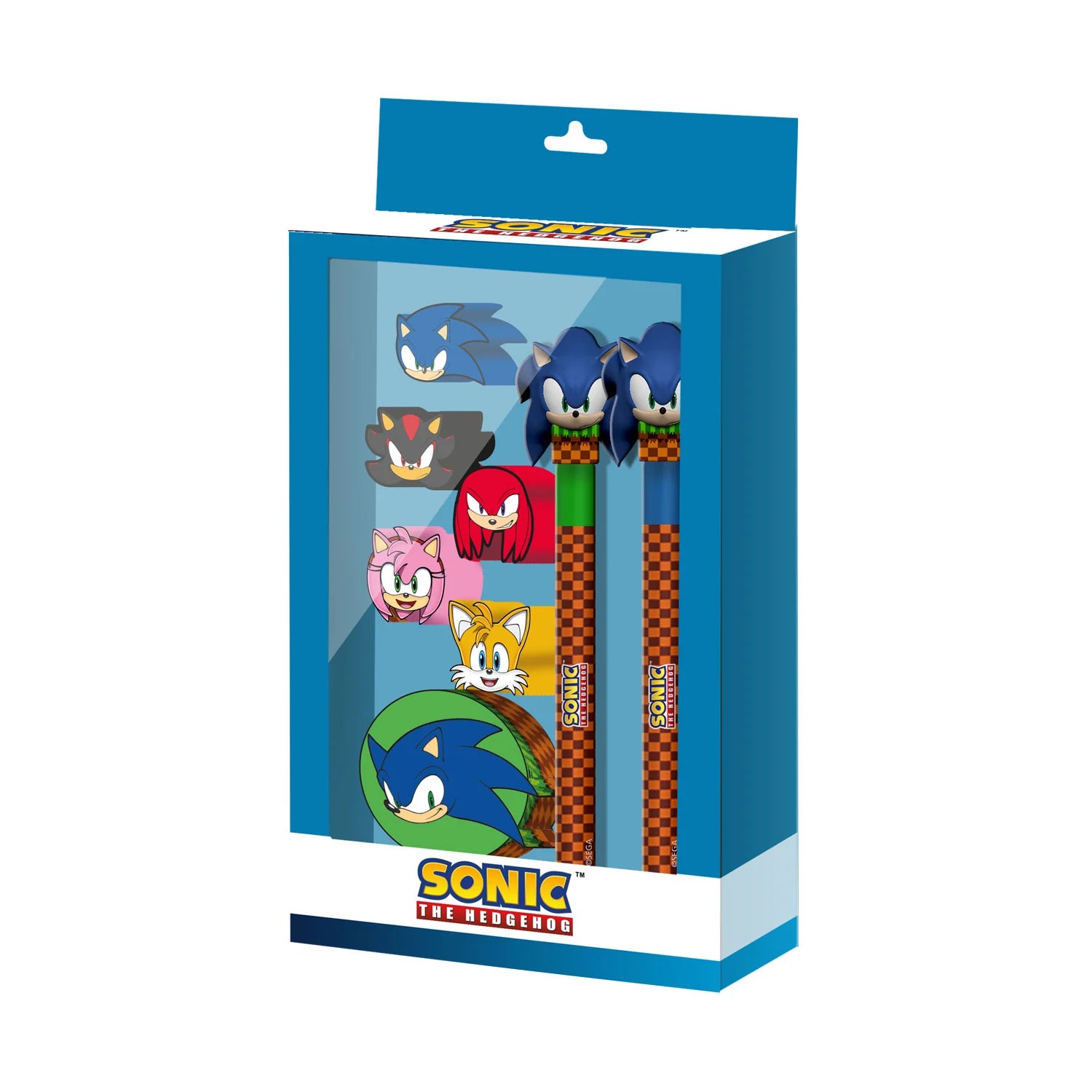 SONIC & Friends - Set of 2 Pencils + 5 Erasers