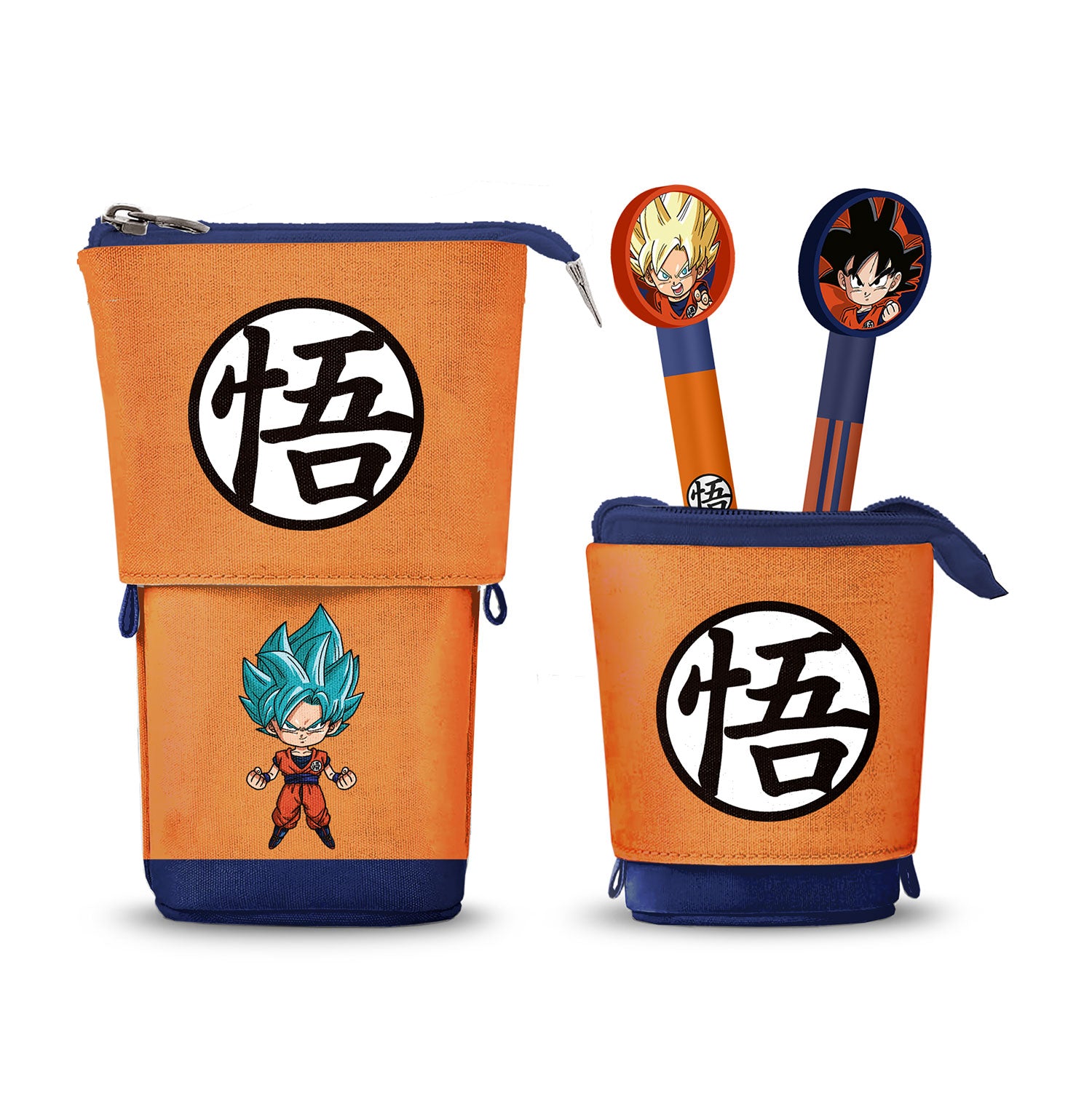 DRAGON BALL SUPER - Vertical "Cute" Pencil Case + 2 Gel Pen
