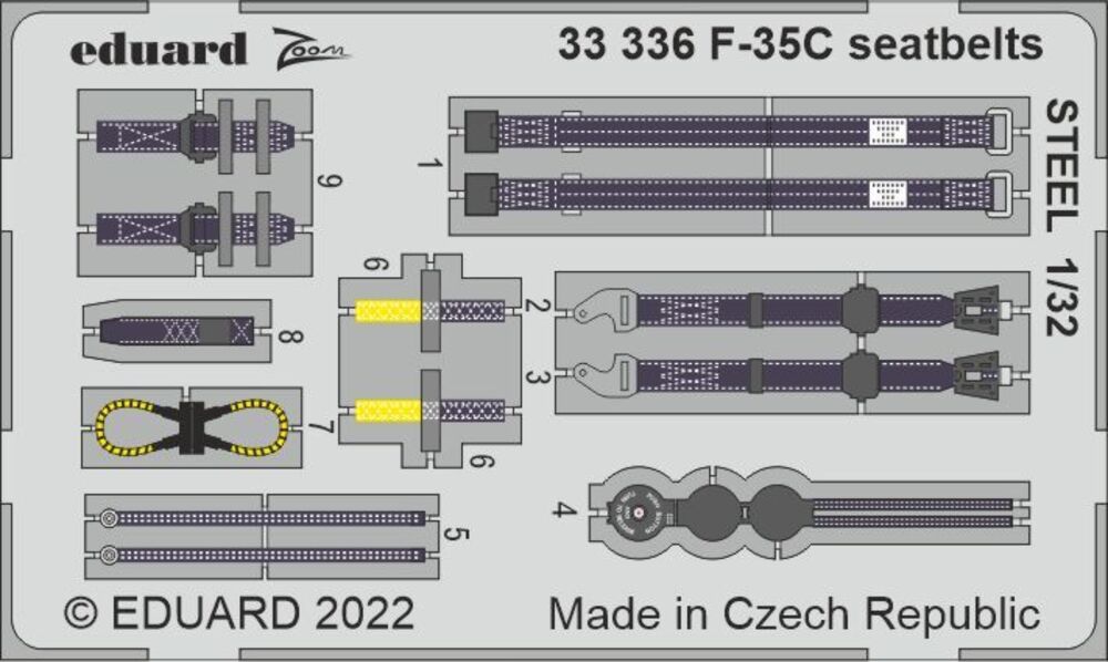 F-35C seatbelts STEEL for TRUMPETER