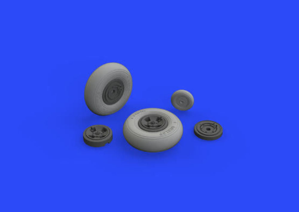 Spitfire Mk.IX wheels 4spoke w/smooth tire for Tamiya