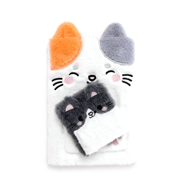 KAWAII - Lola the Cat - Premium Fluffy Notebook + 1 Mini