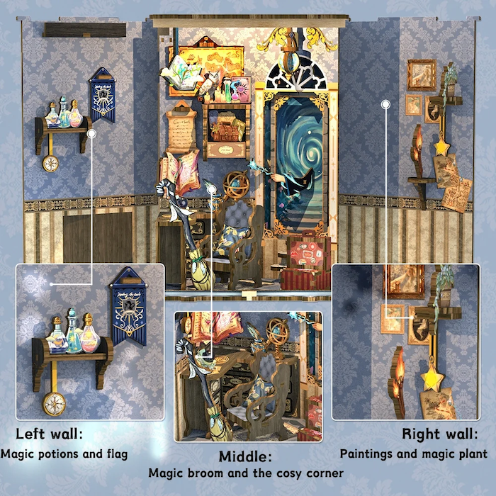 MINIATURE HOUSE - DIY - Soul Travel Agency - 97pc + LED Light