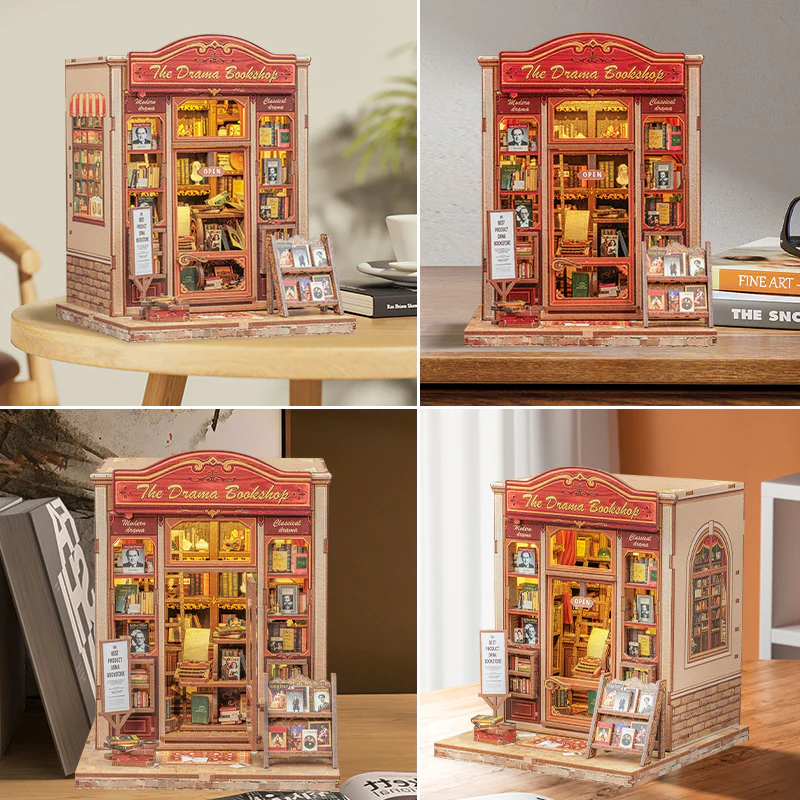 MINIATURE HOUSE - DIY - Drama Bookshop - 253pc + LED Light