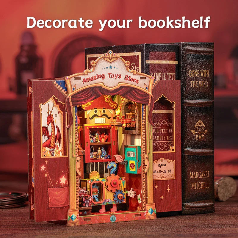 BOOK NOOK KIT - DIY - Amazing Toy Store - 107pc + LED Light