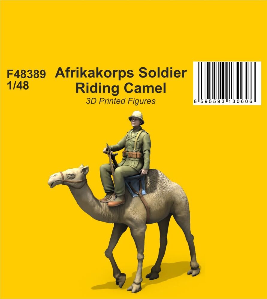 Afrikakorps Soldier Riding Camel 1/48 / 3D Printed