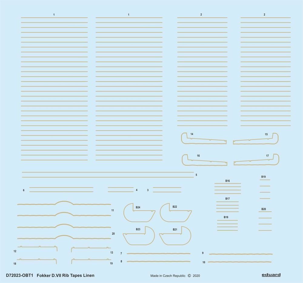 Fokker D.VII rib tapes linen for Eduard