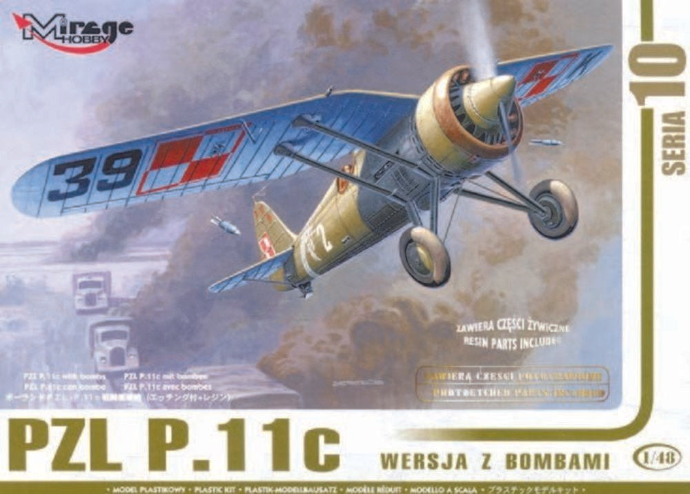 PZL P.11c mit Bomben, Resin- und Foto��tzteilen