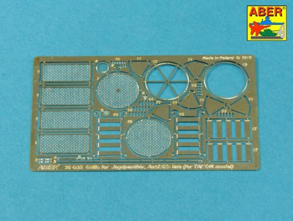 Grilles for Panther, Ausf.G & Jagdpnther, Ausf.G2-late models (Takom)