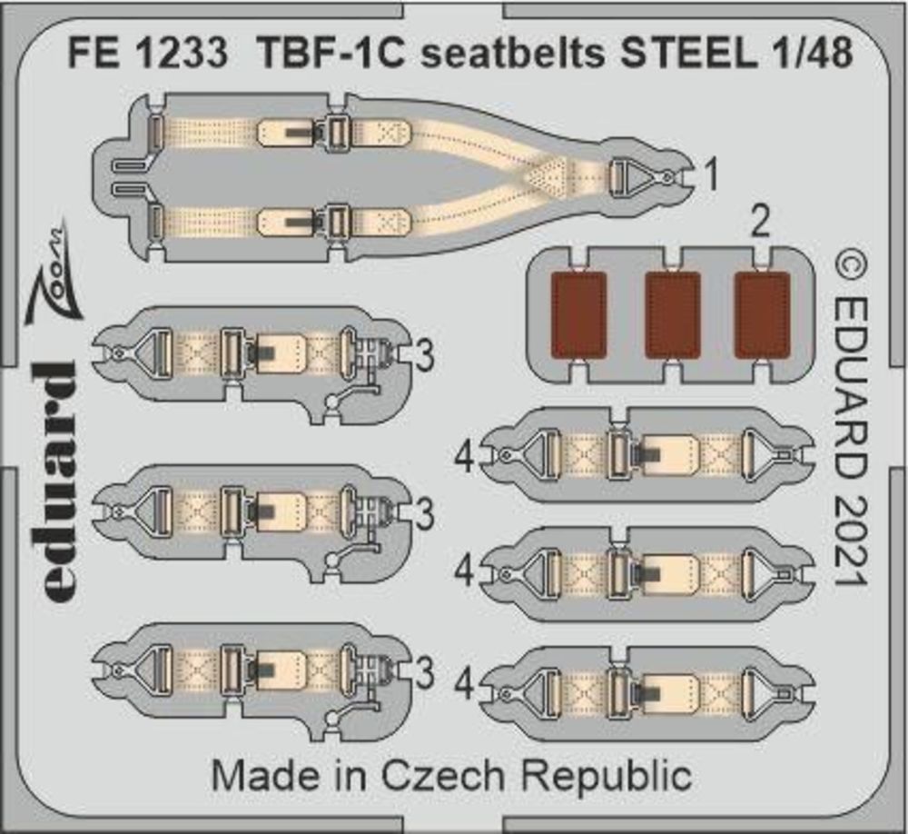 TBF-1C seatbelts STEEL, for ACADEMY