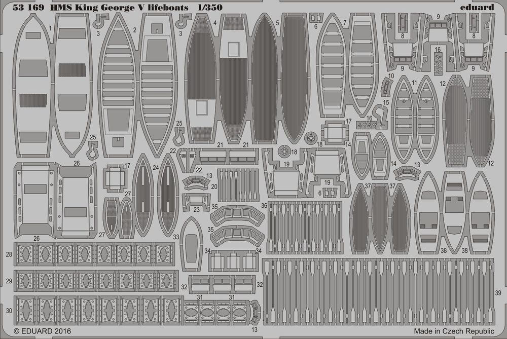 HMS King George V lifeboats for Tamiya