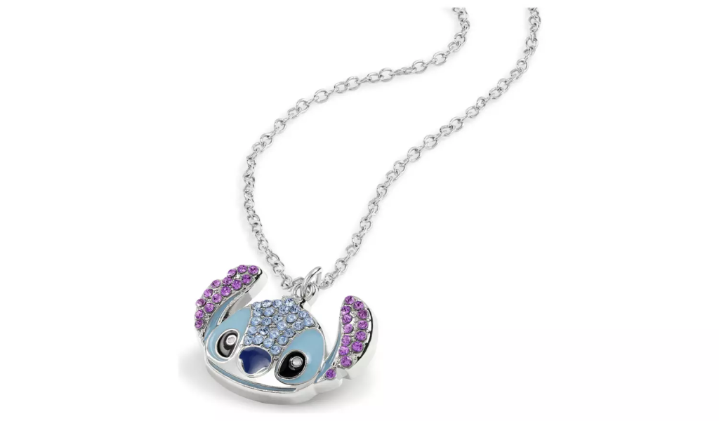 STITCH - Head - Collier avec Pendentif Serti de Pierres 16mm