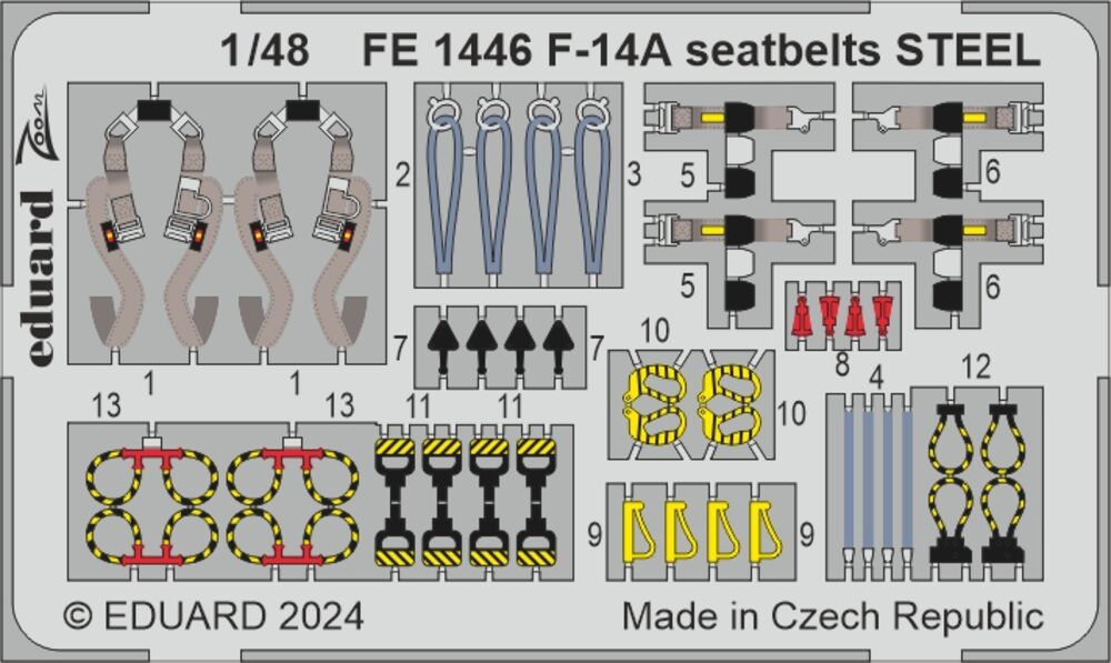 F-14A seatbelts STEEL  GREAT WALL HOBBY