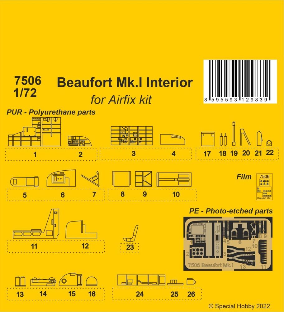 Beaufort Mk.I Interior for Airfix kit