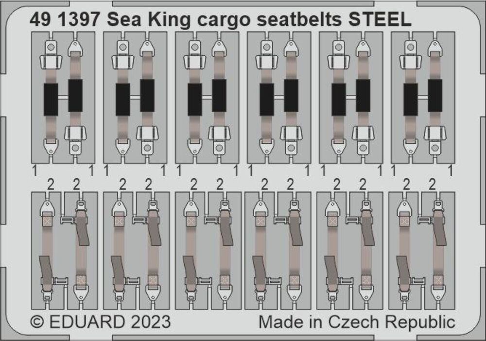 Sea King HU.5 cargo seatbelts STEEL 1/48 AIRFIX