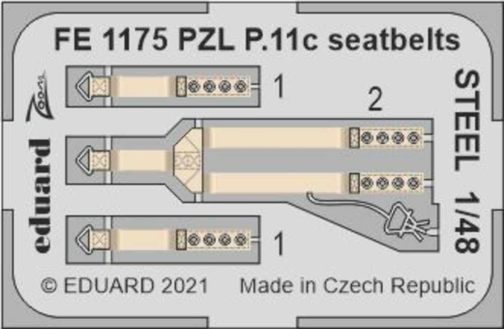 PZL P.11c seatbelts STEEL 1/48 for ARMA HOBBY