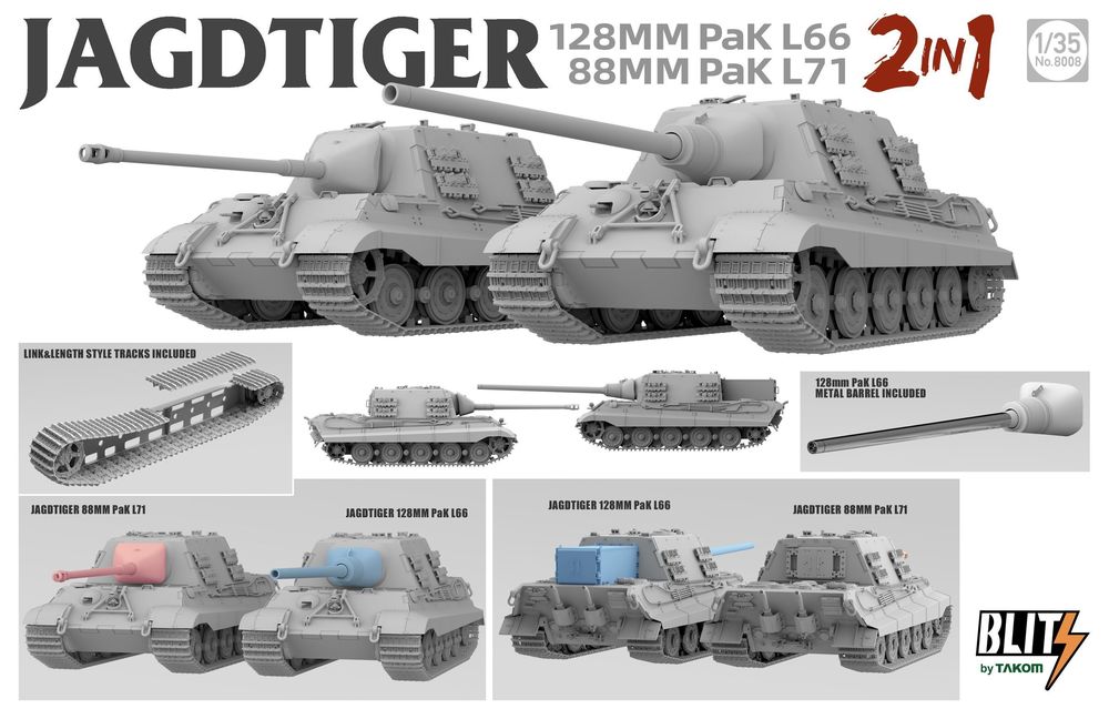 JAGDTIGER (2in1) 128MM Pak L66, 88MM Pak L71