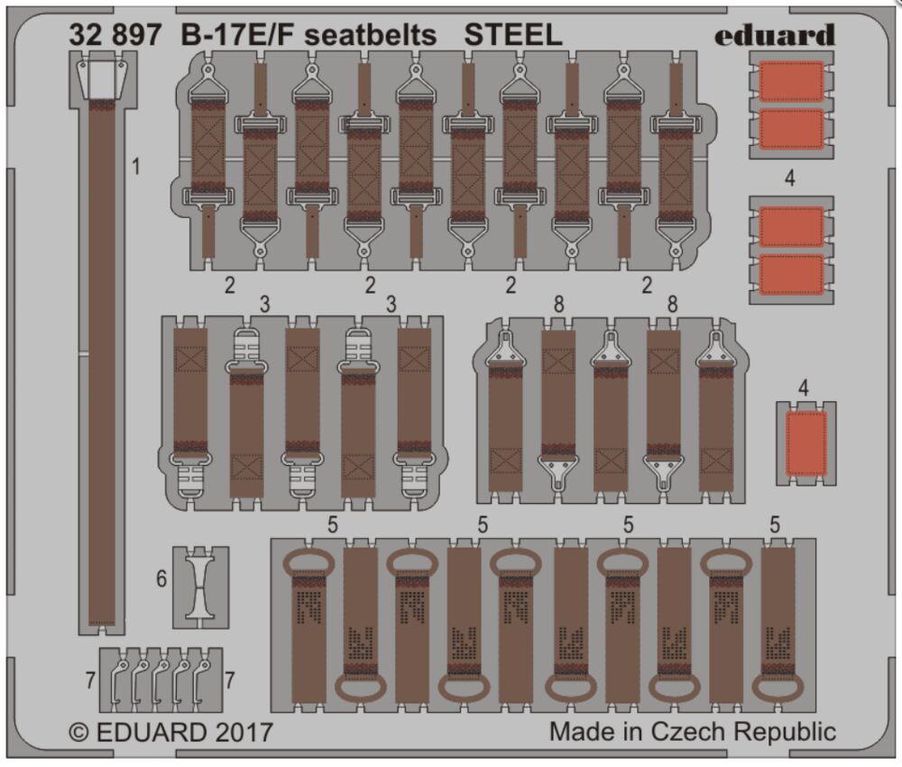 B-17E/F seatbelts STEEL for HKM