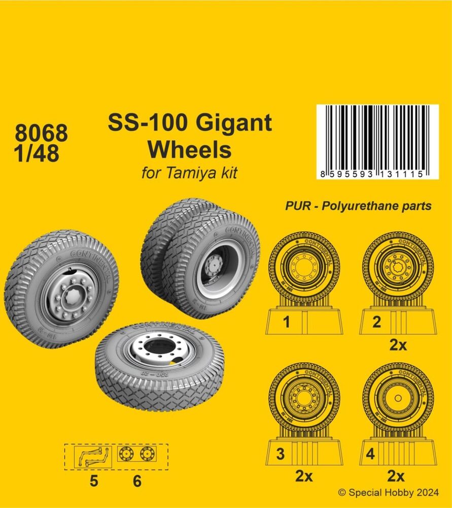 SS-100 Gigant Wheels 1/48 / for Tamiya kits