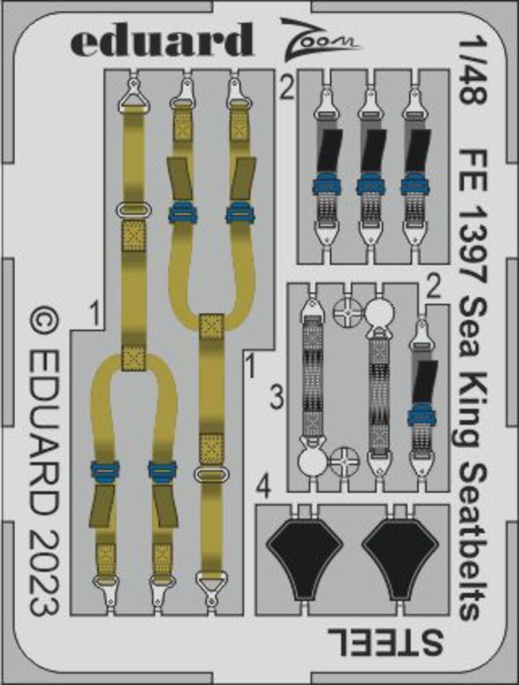 Sea King seatbelts STEEL 1/48 AIRFIX