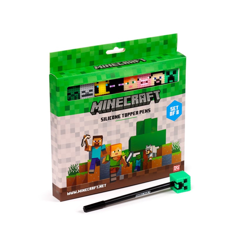 MINECRAFT - Heads - Set of 8 Head Topper Erasable Gel Pen