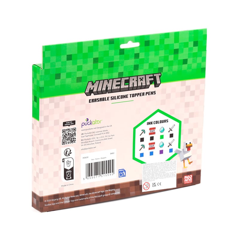 MINECRAFT - Tools - Set of 8 Head Topper Erasable Gel Pen