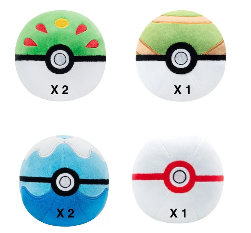 POKEMON - Plush Pokeball 5 Inch - Display 6 Pcs