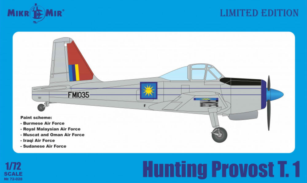 Hunting Provost T.1 (Burmese Air Force, Royal Malaysian Air Force, Iraqi Air Force) Limited Edition