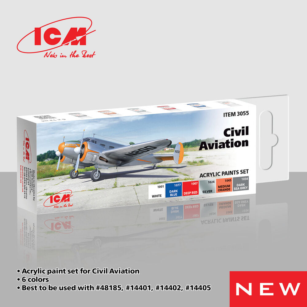 Acrylic Paint Set for Civil Aviation  6 x12 ml