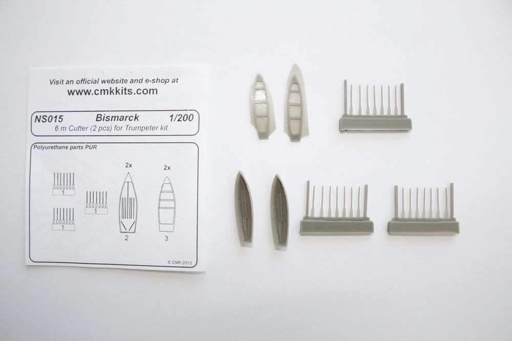 Bismarck 6 m Cutter 2pcs. f.TRU 1/200