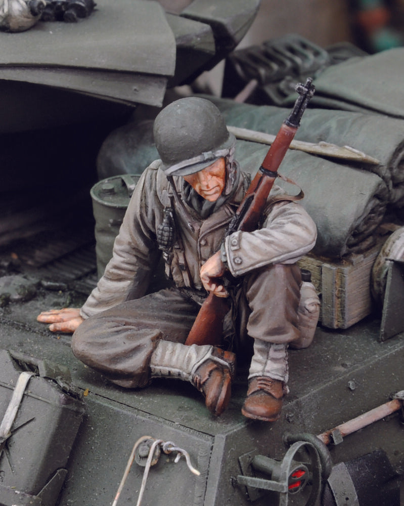 U.S. Infantry at rest with rifle-no.1-WWII