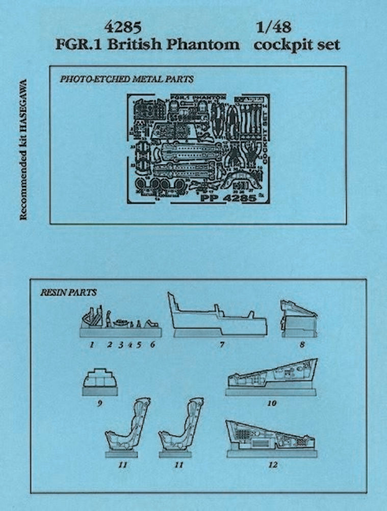 British Phantom FGR.1 Cockpit Set f��r Hasegawa Bausatz