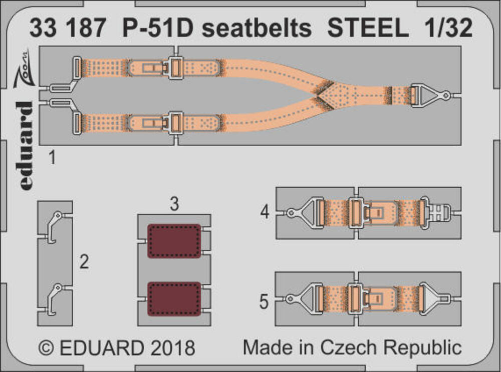 P-51D seatbelts STEEL for Revell