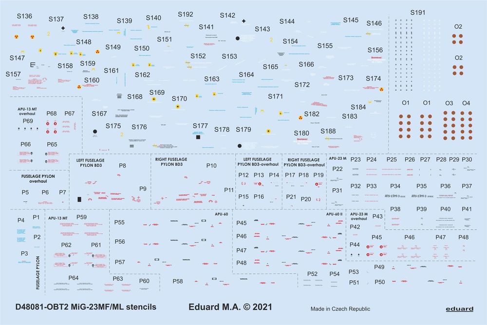 MiG-23MF/ML stencils 1/48 for TRUMPETER
