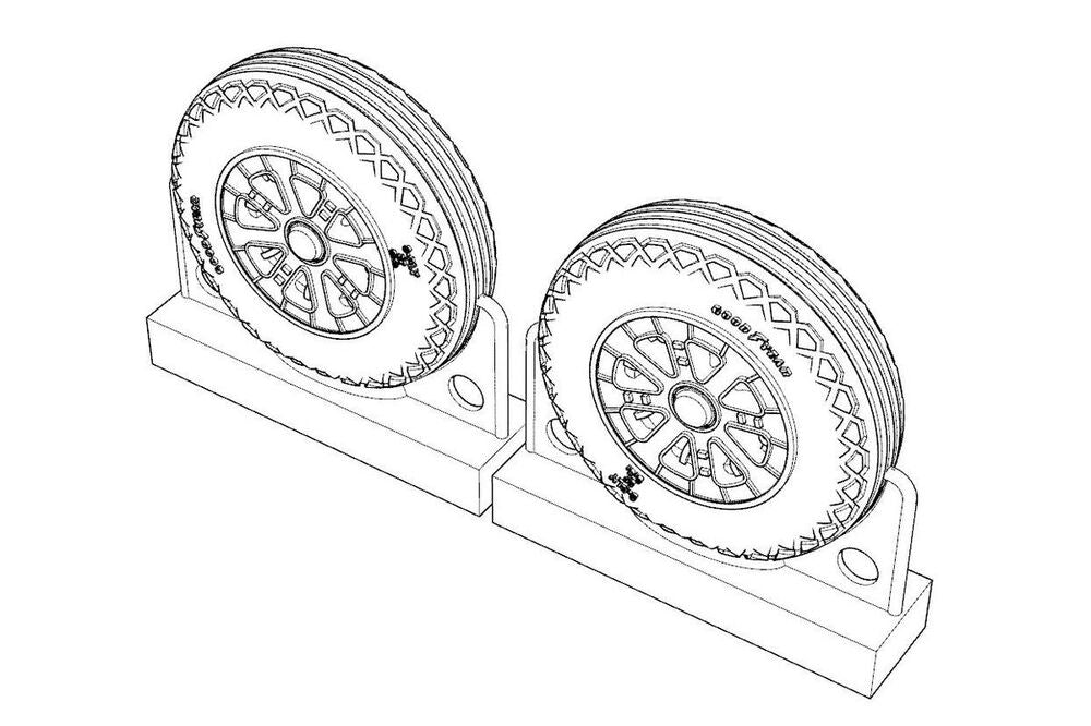 F4U Corsair Ribbed-Diamond Thread Wheels set