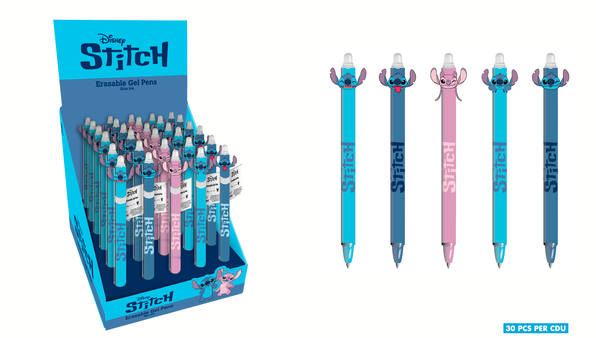 STITCH - Head Topper Erasable Gel Pen (Display of 30 pcs)