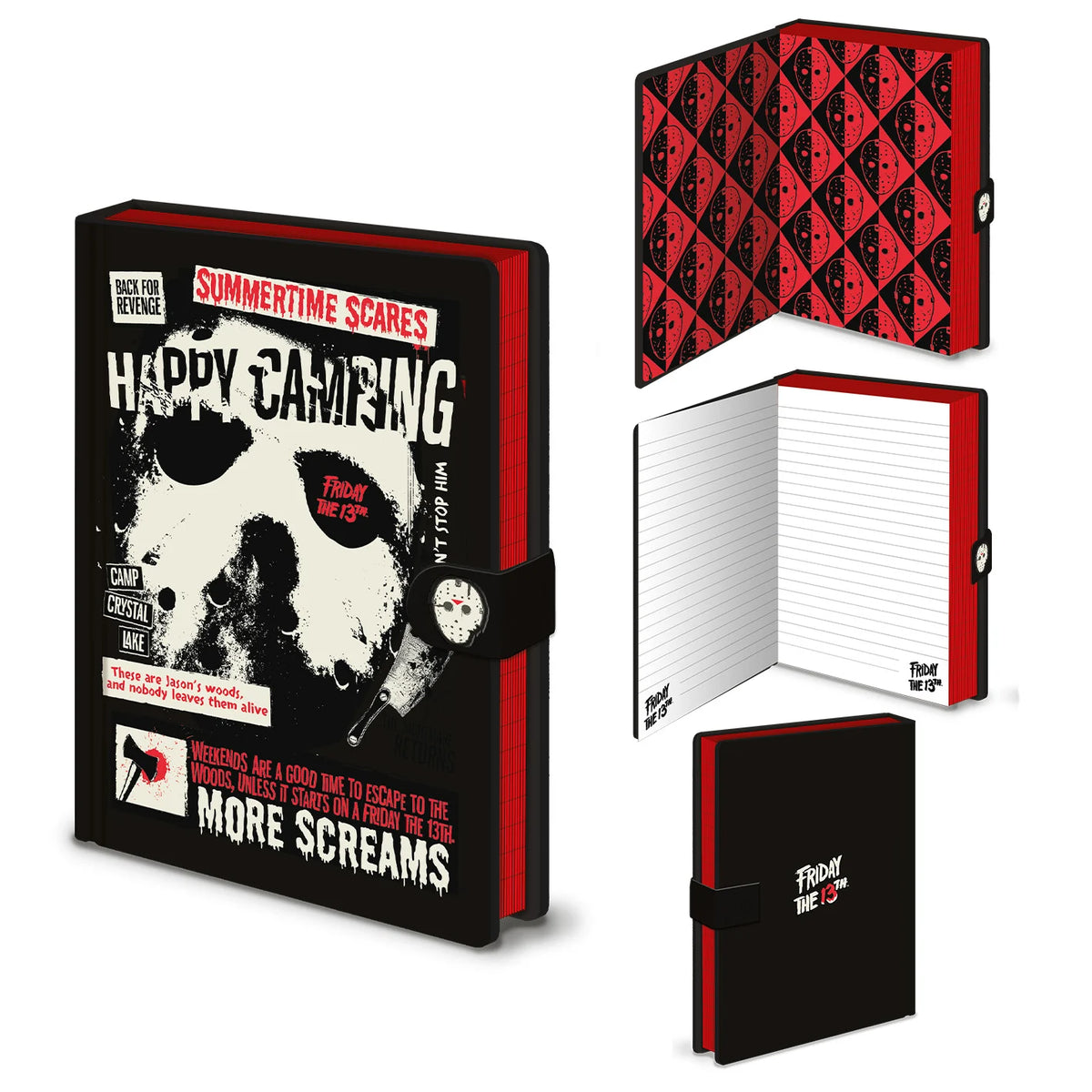 FRIDAY THE 13TH - Mask - A5 Premium Clasp Notebook