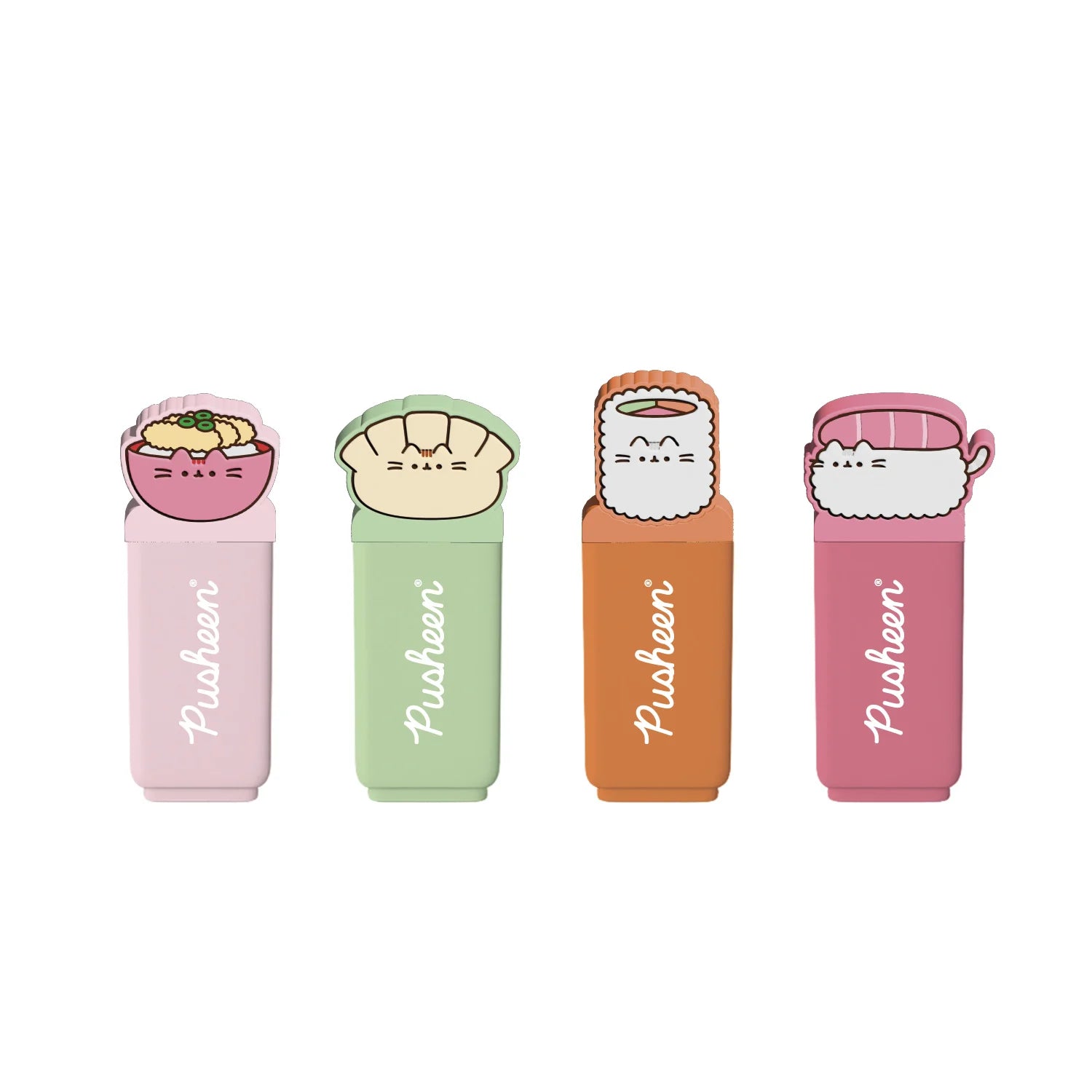 PUSHEEN - Sushi Roll - Pack of 4 mini Highlighters